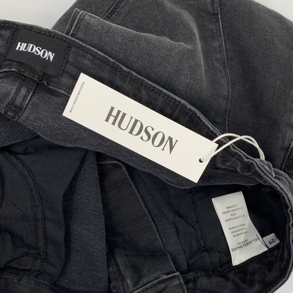 Hudson Relaxed denim shorts Unplugged black jean high rise wide leg women new 29 - Picture 5 of 5